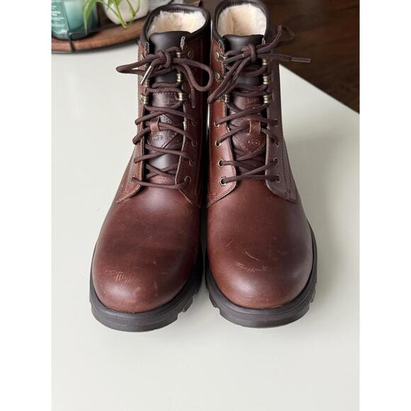 UGG MEN KIRKSON CHESTNUT LEATHER WATERPROOF LACE UP Boot US 10 / EU 43 / UK 9 - Picture 3 of 8